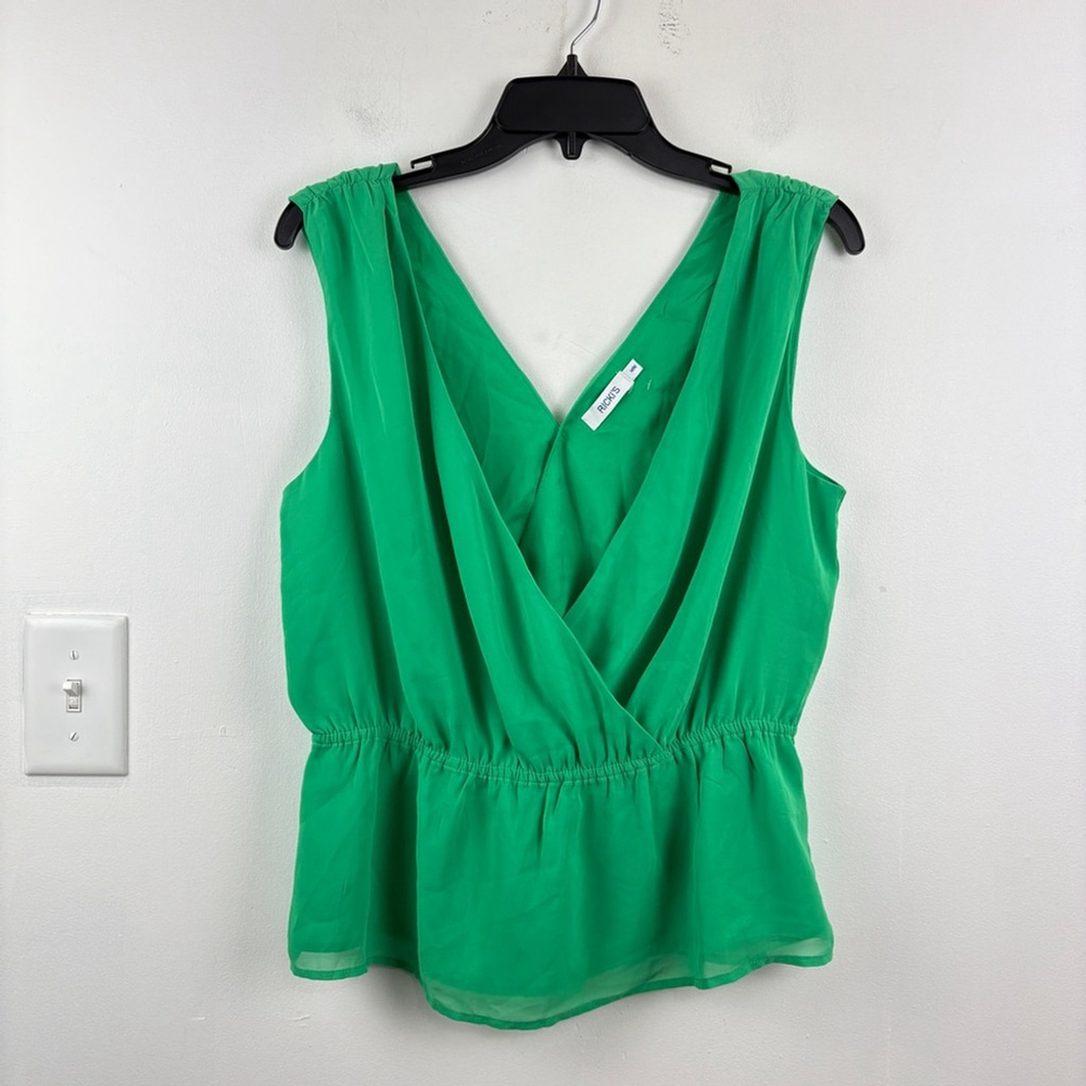 Ricki’s Green Peplum V-neck Sleeveless Top